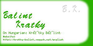 balint kratky business card